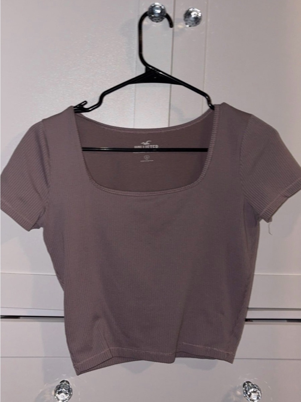 Hollister ribbed Scoop Neck Crop Top - Mauve